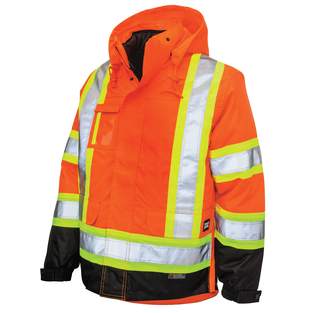 Hi-vis orange safety jacket